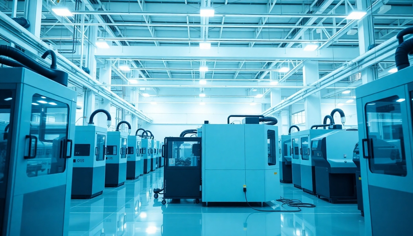 Injection molding company showcasing advanced machinery in a bright, efficient workspace.