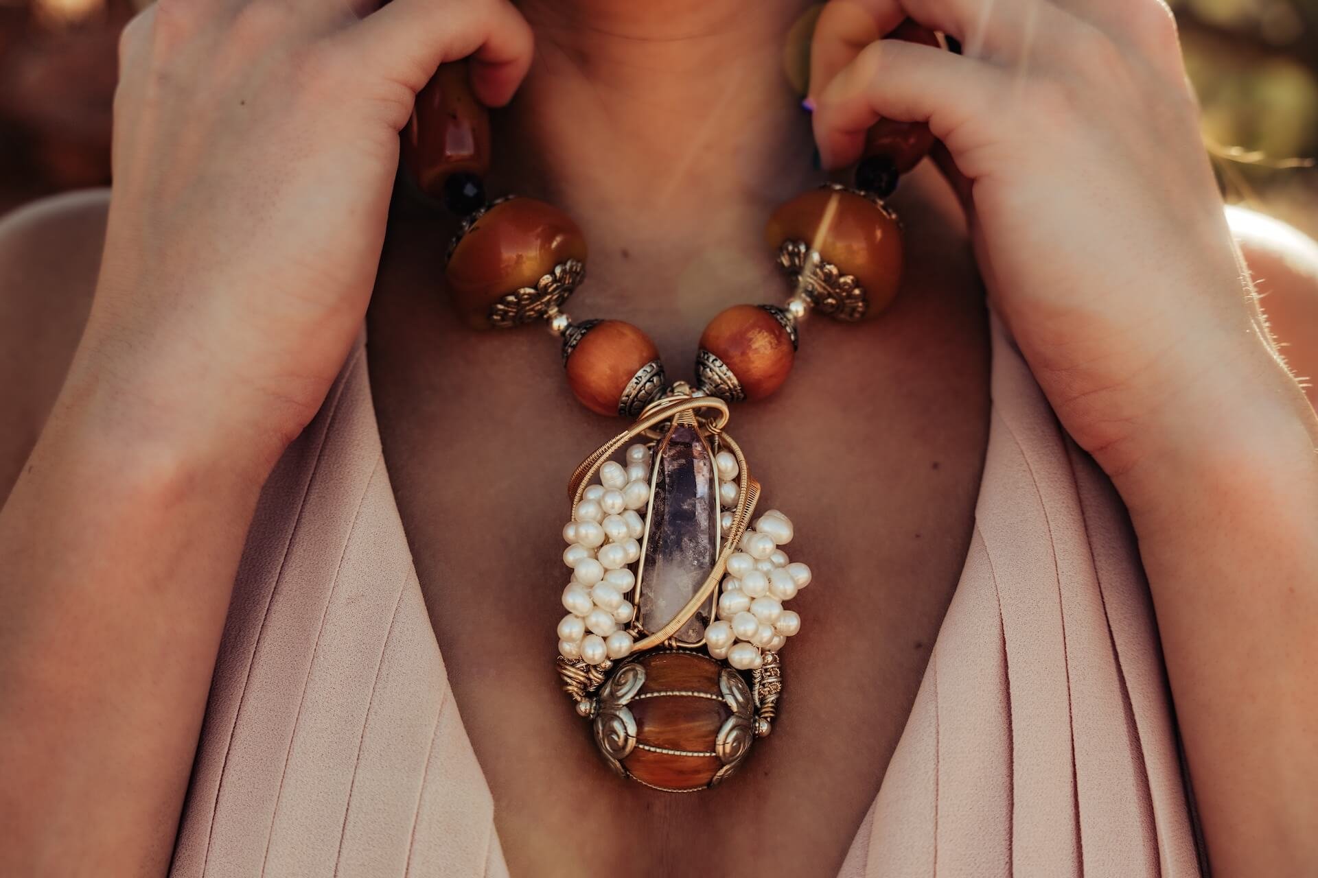 Healing crystal necklace
