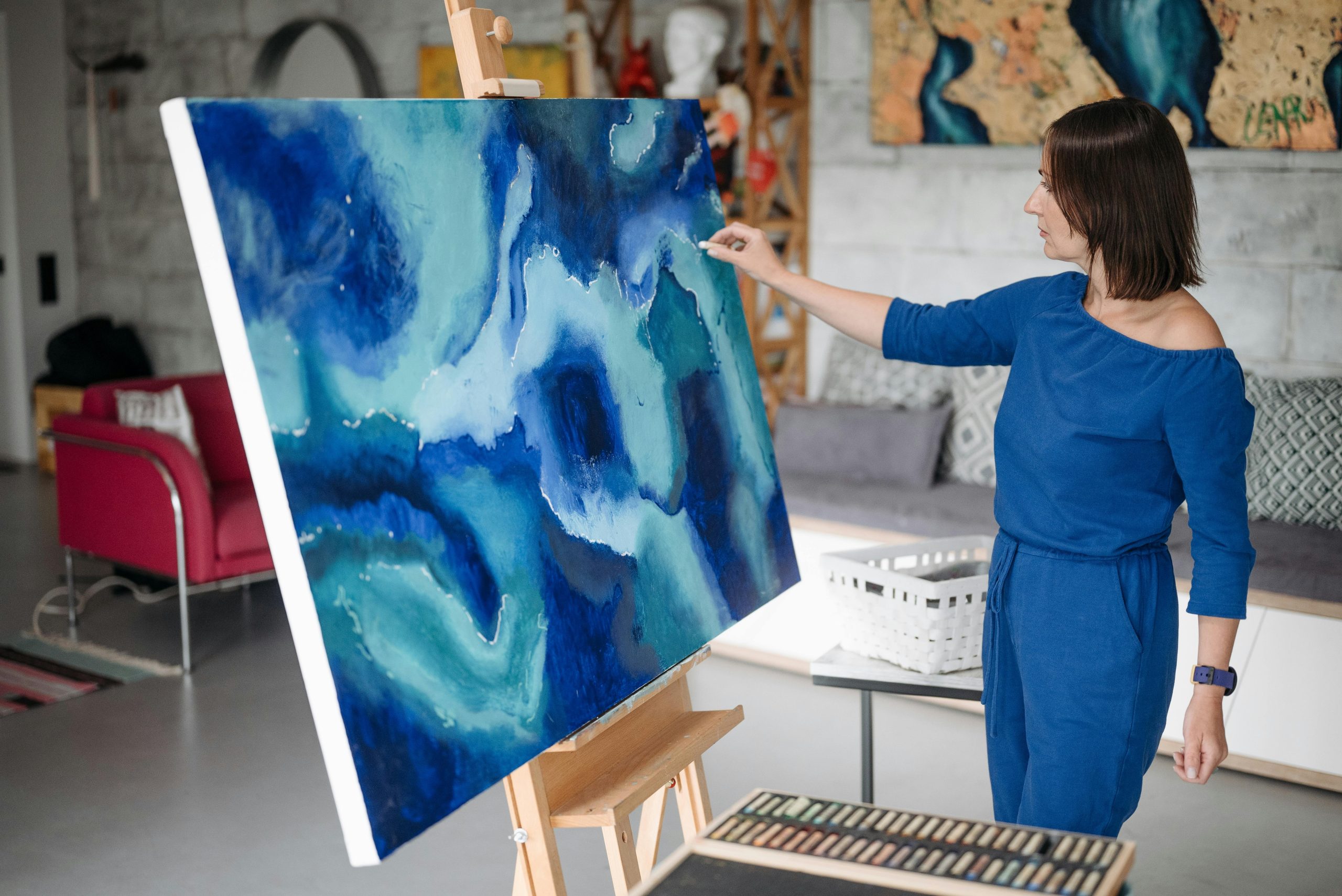 Mixed media oil paintings